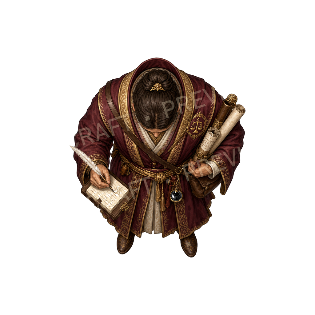 Gilded Bazaar Scrivener top-down token preview