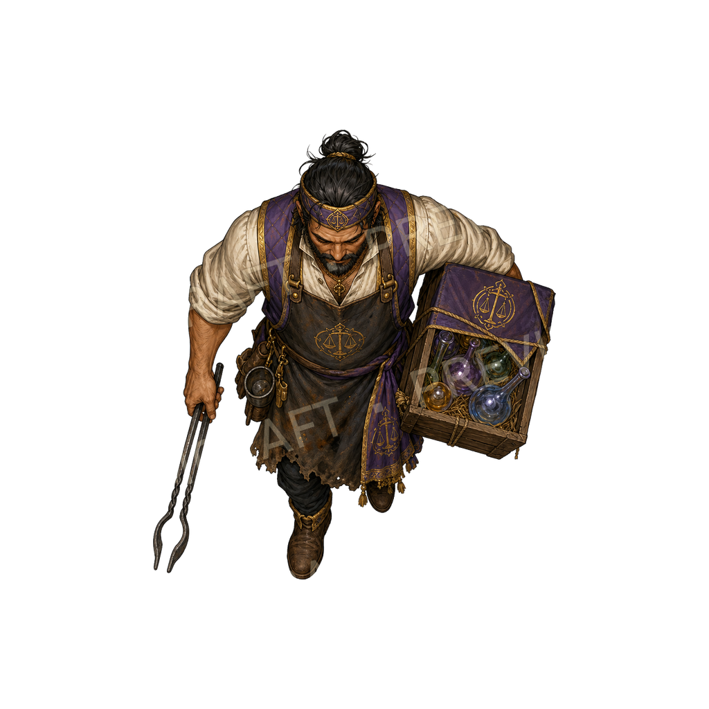 Gilded Bazaar Glassblower top-down token preview
