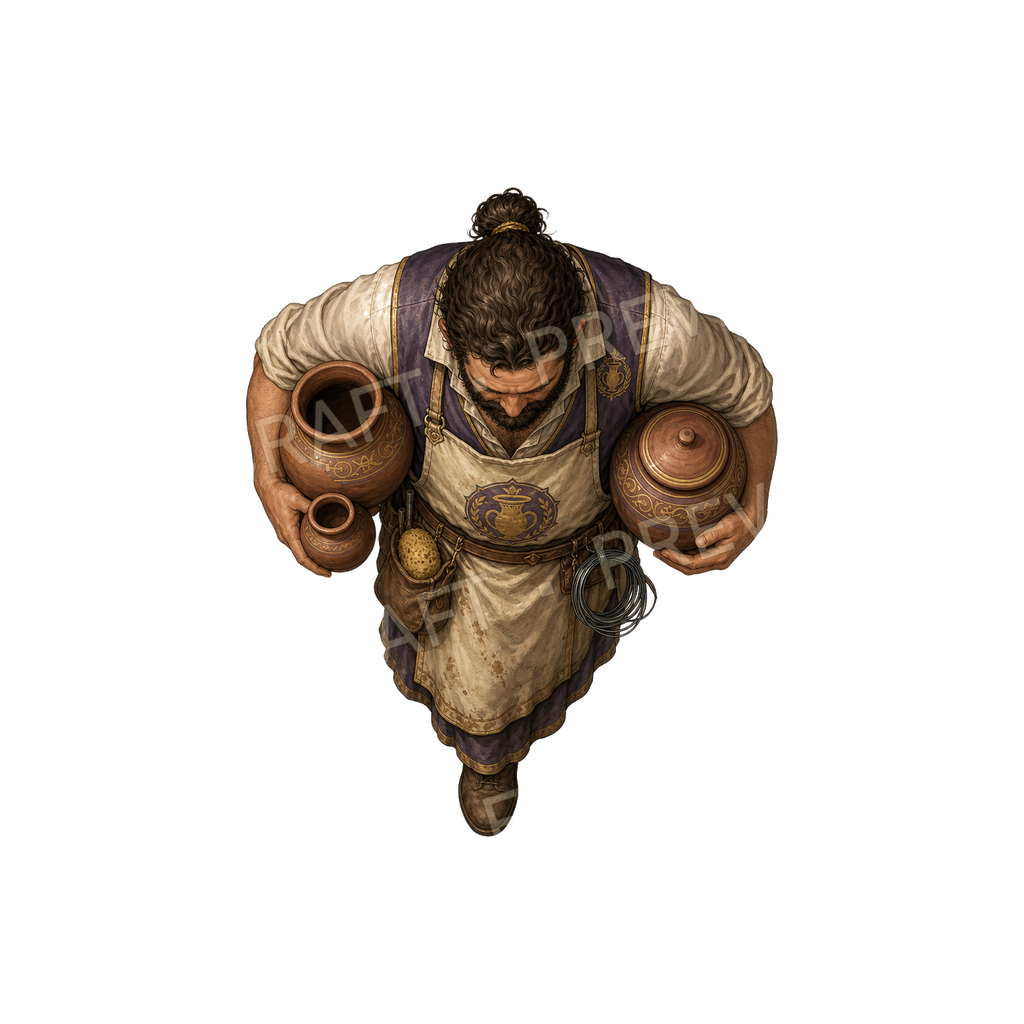 Gilded Bazaar Potter top-down token preview