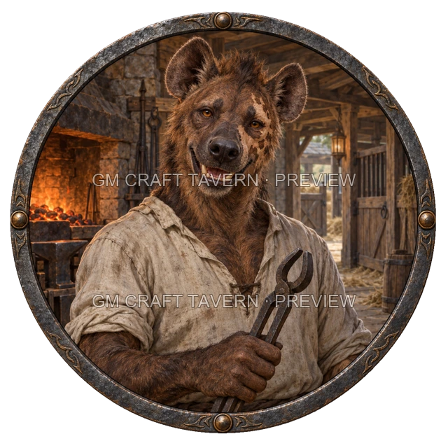 Varka Westmere - aperçu de token de forgeron vu du dessus