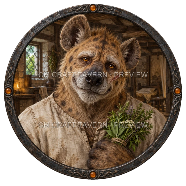 Morga Hillward - aperçu de token de paria vu du dessus