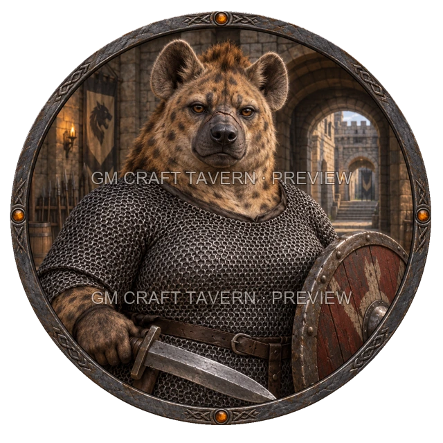 Grom Redcliff - aperçu de token de combattant vu du dessus