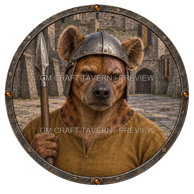 Durg Redcliff - aperçu de token de combattant vu du dessus