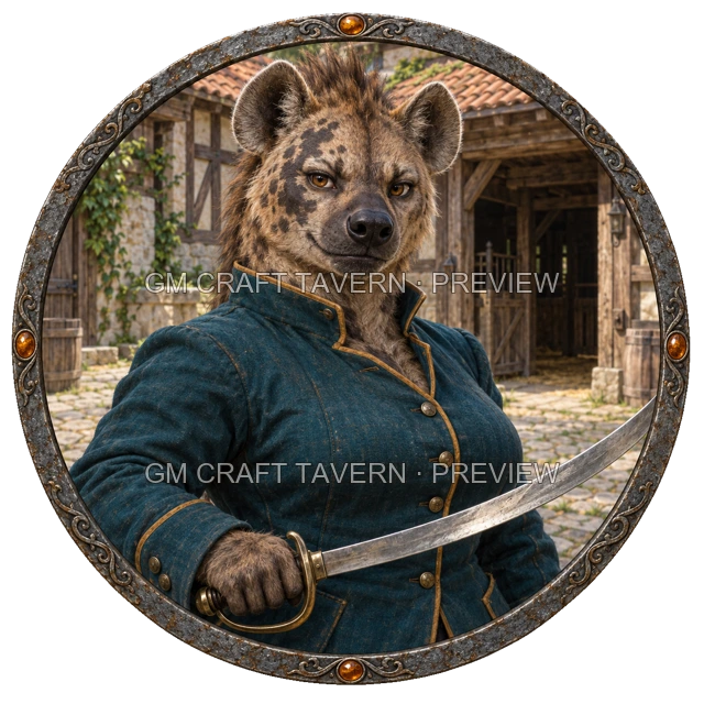 Grom Clearwell - aperçu de token de combattant vu du dessus