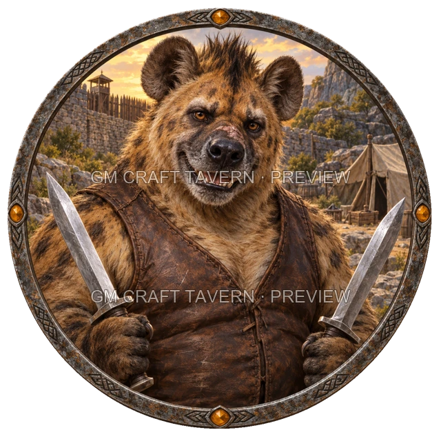 Durg Clearwell - aperçu de token de combattant vu du dessus