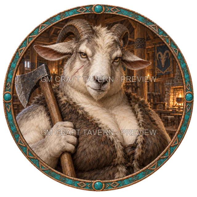 Aperçu du token vu du dessus de Grom Stonebrook - Barbare