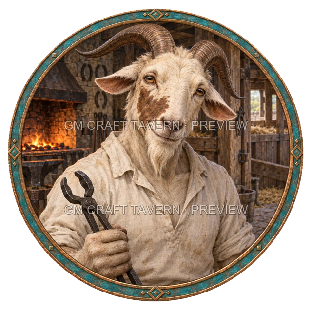 Varka Westmere - aperçu de token de forgeron vu du dessus