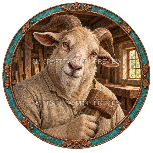 Morga Oakbend - aperçu de token d’artisan vu du dessus