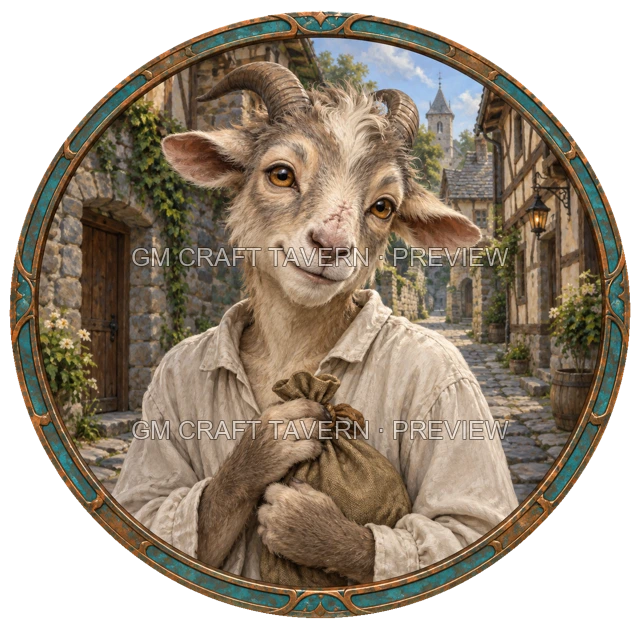 Varka Deepgrove - aperçu de token de villageois vu du dessus
