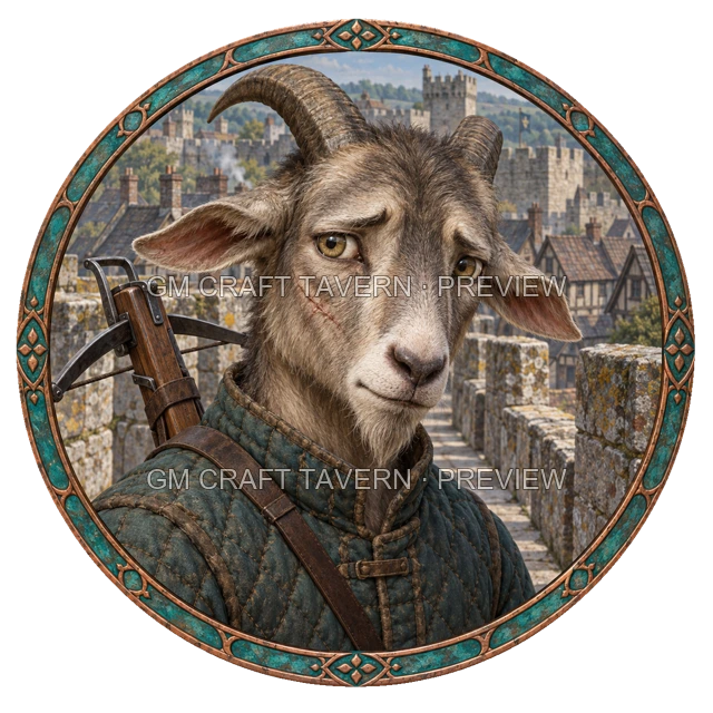 Besha Redcliff - aperçu de token de combattant vu du dessus