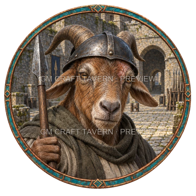 Durg Redcliff - aperçu de token de combattant vu du dessus
