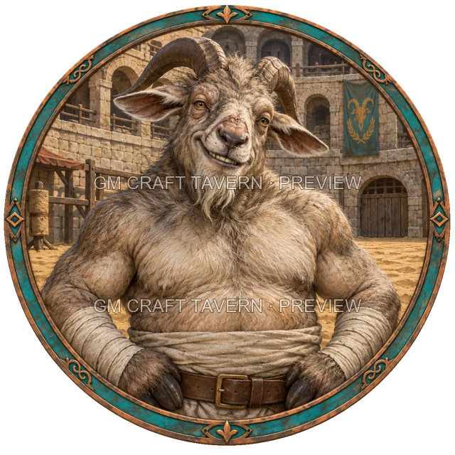 Morga Redcliff - aperçu de token de combattant vu du dessus