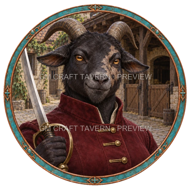 Grom Clearwell - aperçu de token de combattant vu du dessus