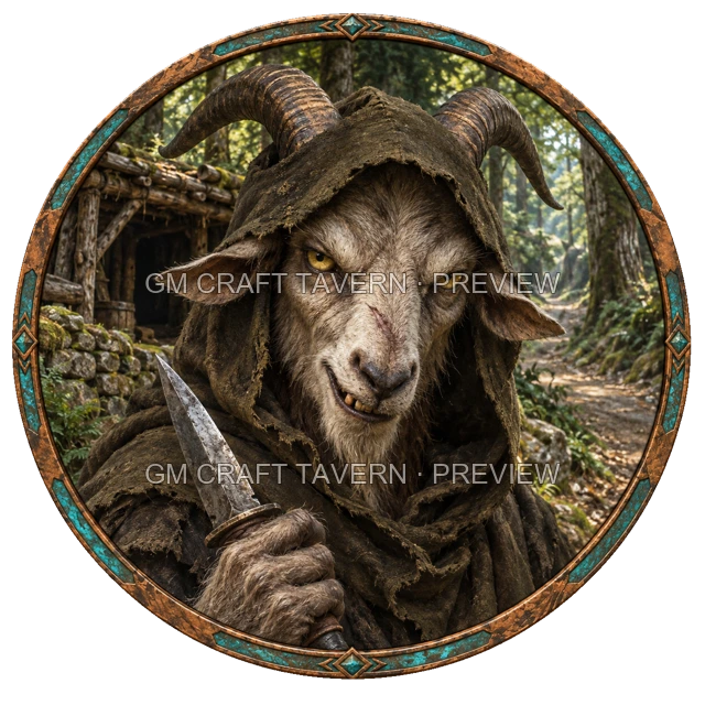 Aperçu de token de brigand de grand chemin vu du dessus