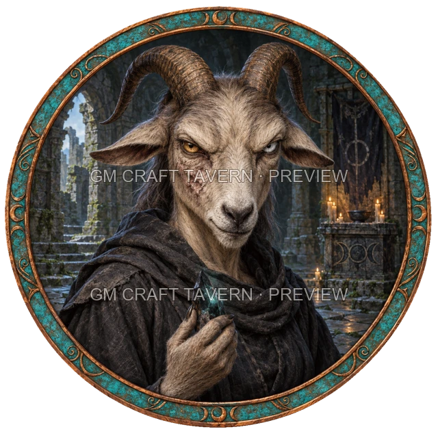 Aperçu de token de sorcier maléfique vu du dessus