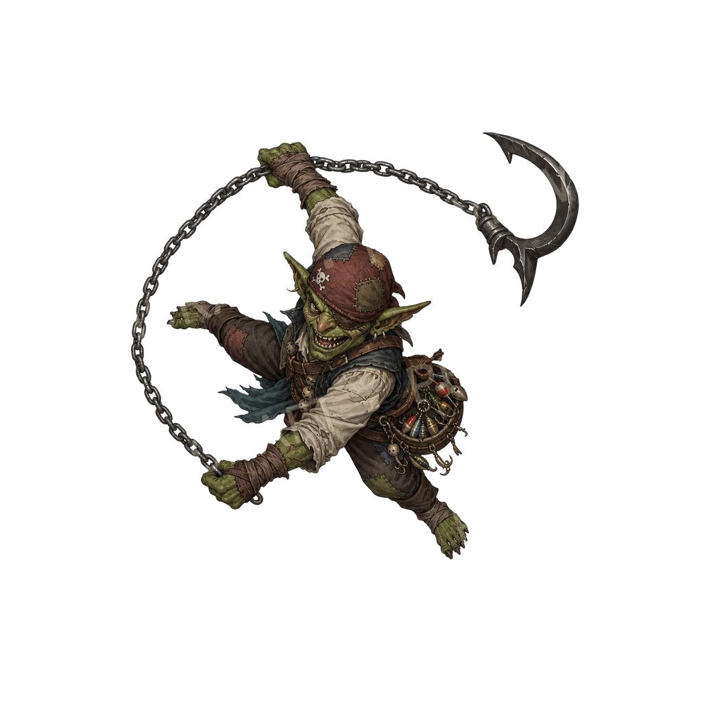 Bundle 30 24 token vu du dessus : trappeur à l'hameçon de pêche