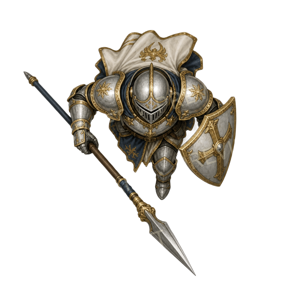 Spear And Crossshield top-down token preview