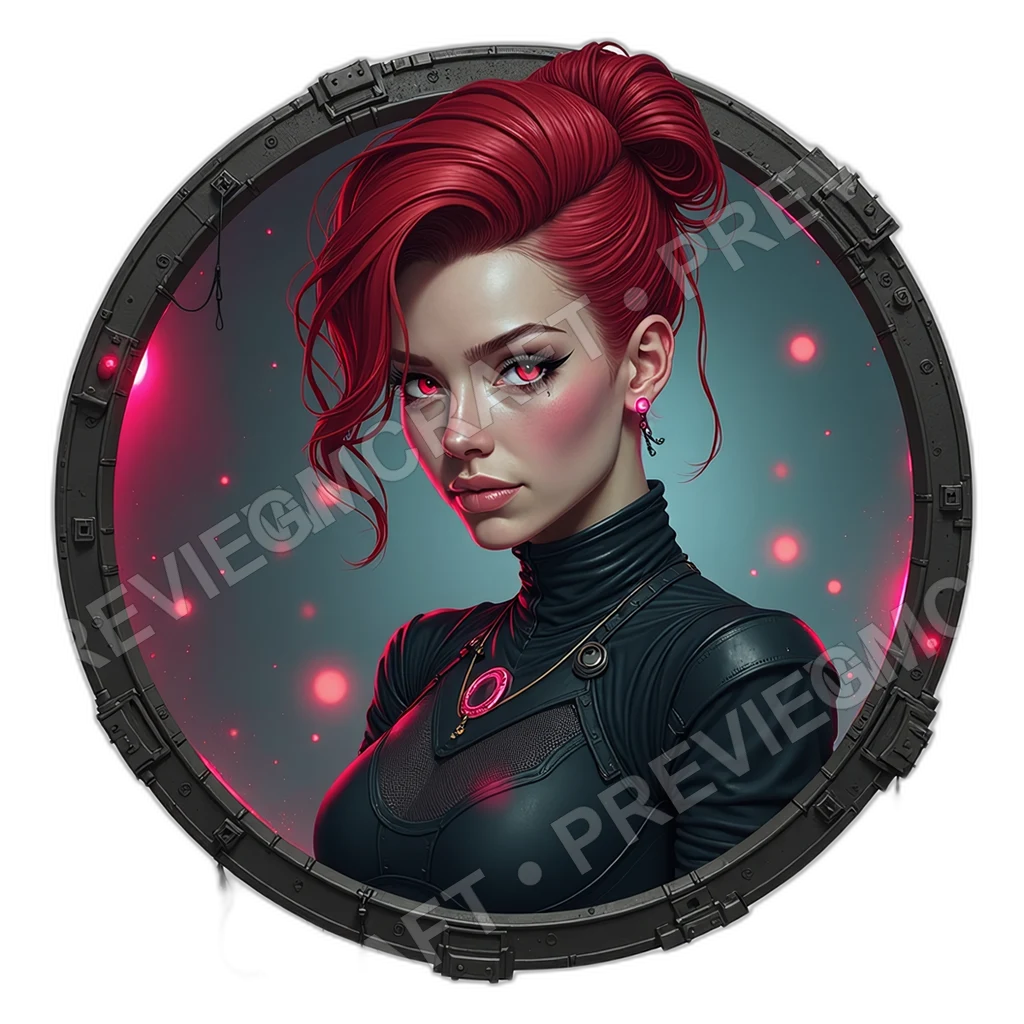 Quantum Netseer Female Cranial Mesh Node Fingertip Light Reels Solder Marked Gloves Hackers, , Age,1.8,, ,Average Build,1.8,, ,Crimson Hair,1 0001 top-down token preview