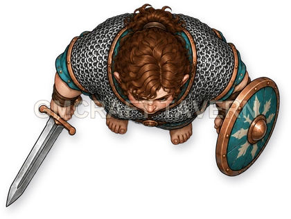 Grom Redcliff - Fighter top-down token preview