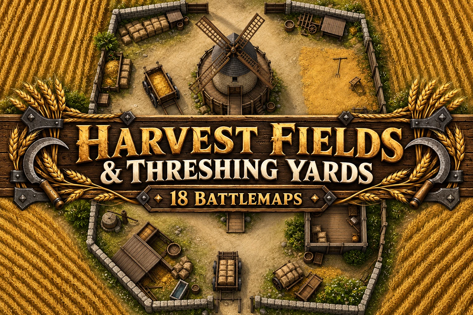 Harvest Fields And Threshing Yards — 18 Battlemaps