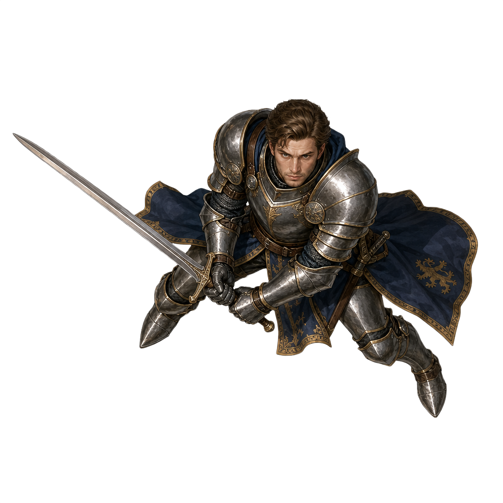 Open Face Longsword Duelist top-down token preview