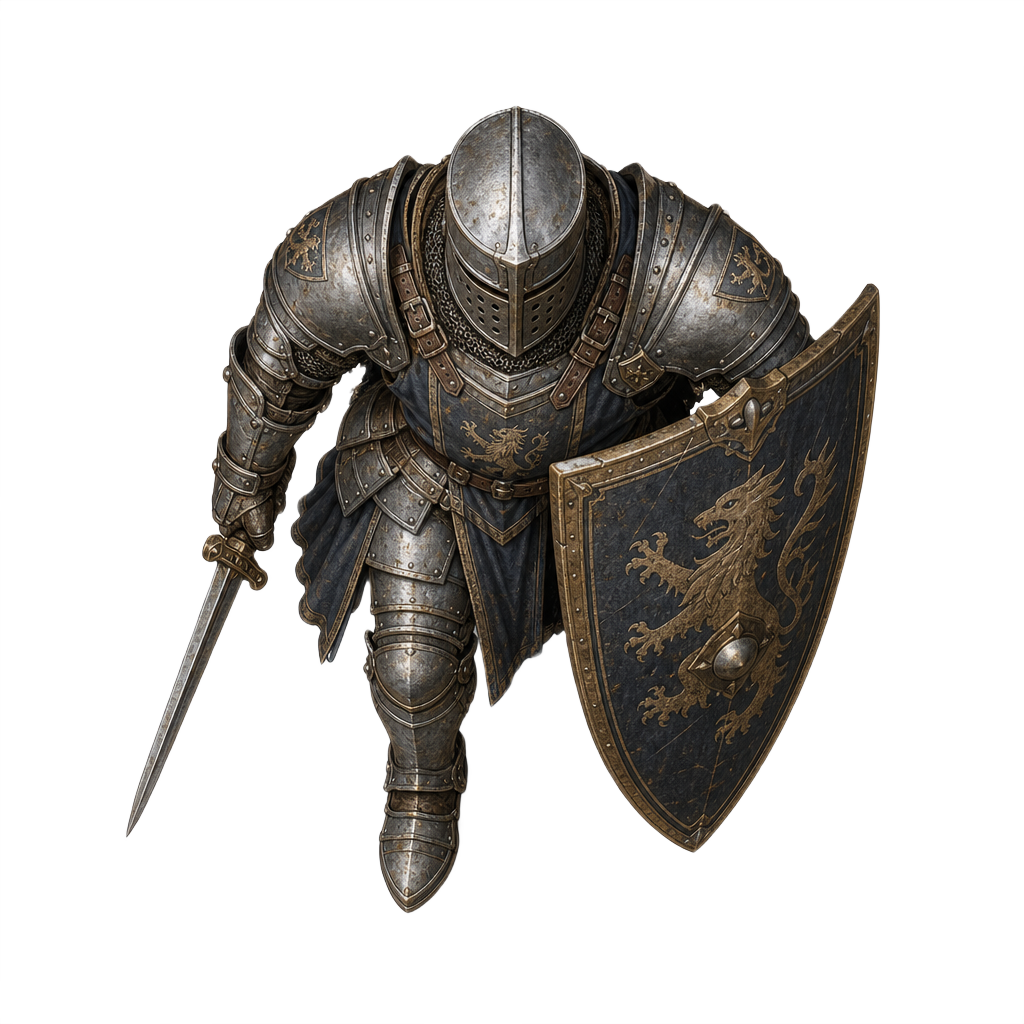 Greathelm Tower Shield Warden top-down token preview
