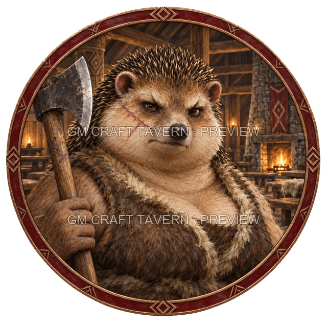 Aperçu du token vu du dessus de Grom Stonebrook - Barbare