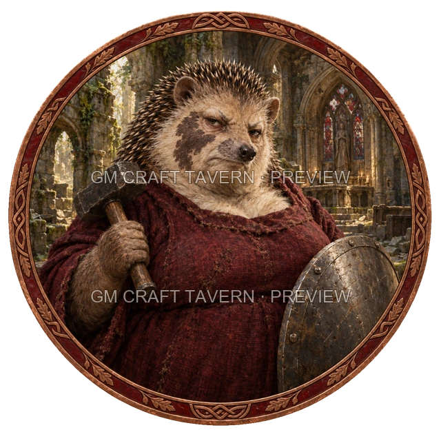 Aperçu du token vu du dessus de Grom Mossridge - Paladin