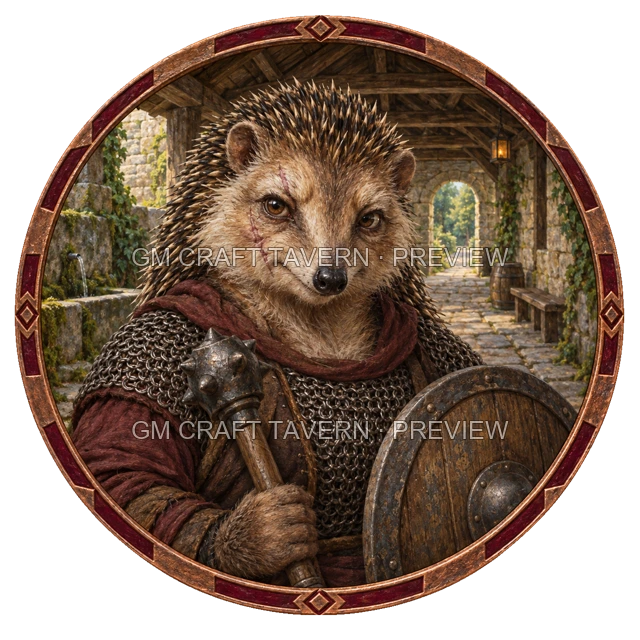 Aperçu du token vu du dessus de Urdan Mossridge - Paladin