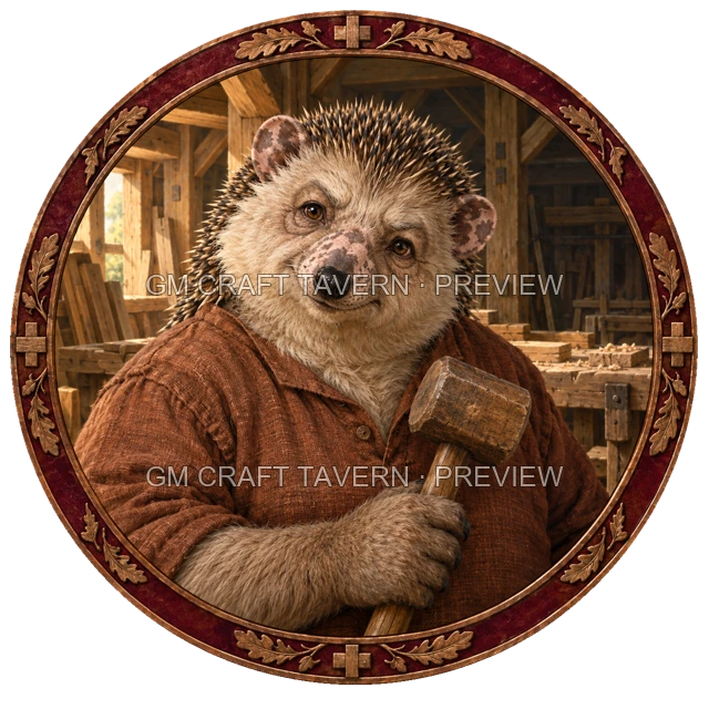Morga Oakbend - aperçu de token d’artisan vu du dessus