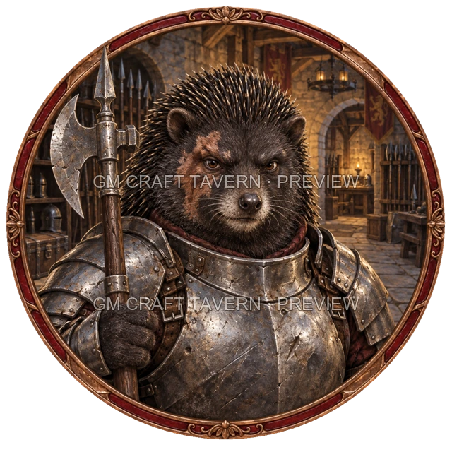 Varka Redcliff - aperçu de token de combattant vu du dessus