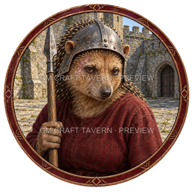 Durg Redcliff - aperçu de token de combattant vu du dessus