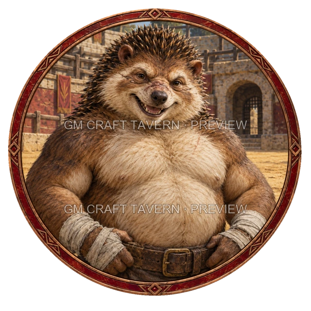Morga Redcliff - aperçu de token de combattant vu du dessus