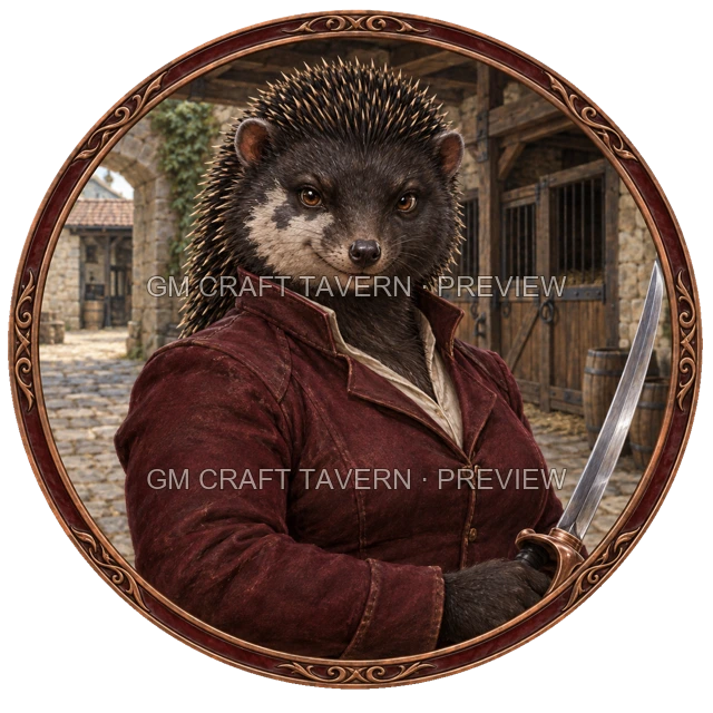 Grom Clearwell - aperçu de token de combattant vu du dessus