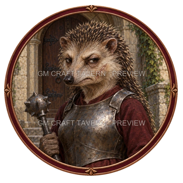 Urdan Clearwell - aperçu de token de combattant vu du dessus