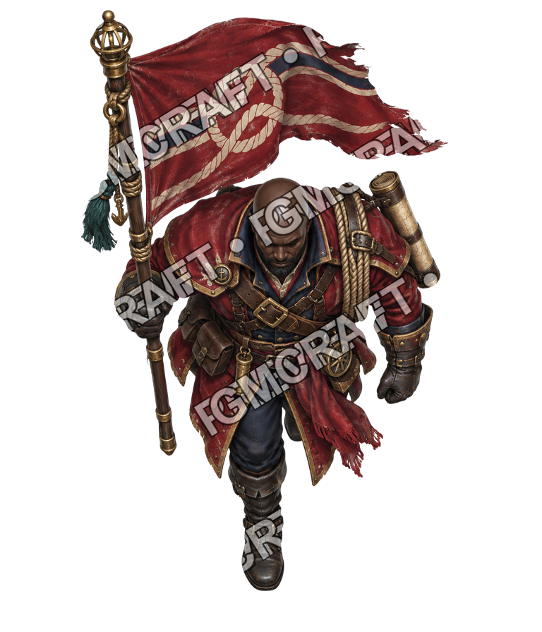 Pirate Ocean 0486 Flagbearer Stoic Topdown Token top-down token preview