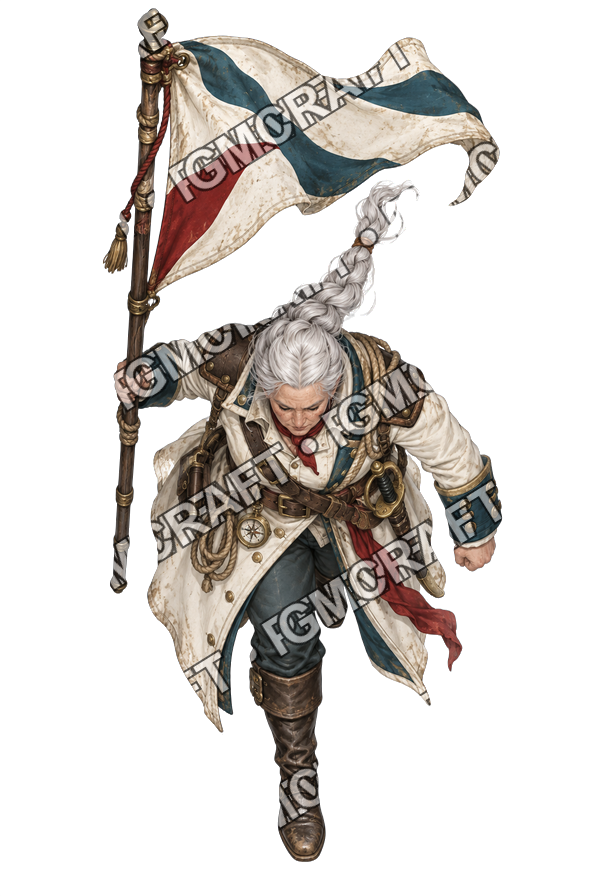 Pirate Ocean 0488 Flagbearer Stern Topdown Token top-down token preview