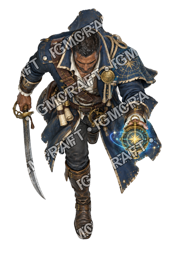 Pirate Ocean 0499 Veteran Hero Captain Visionary Topdown Token top-down token preview