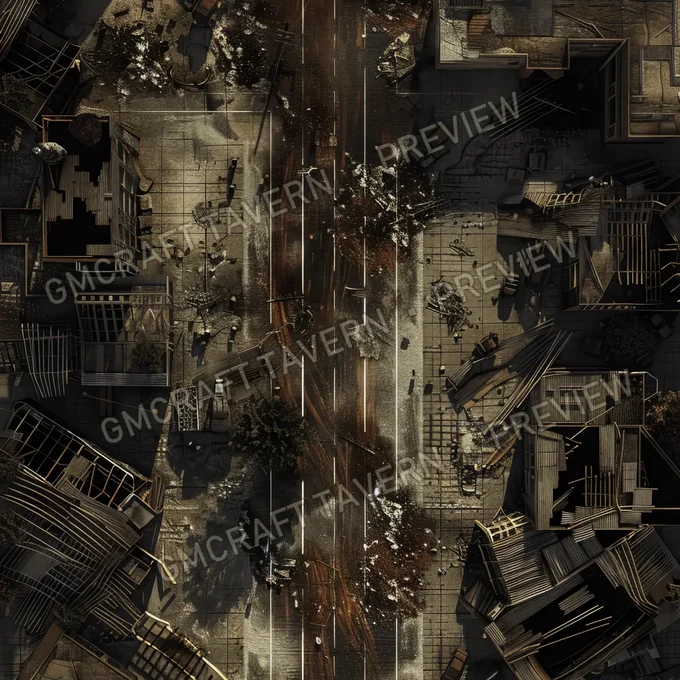 Aperçu de la battlemap Horde de zombies dans un