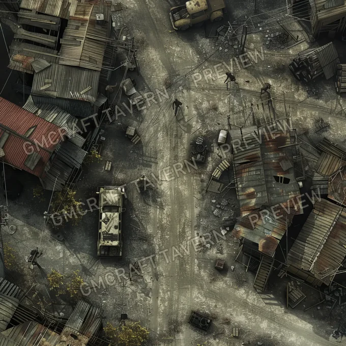 Aperçu de la battlemap Horde de zombies dans un