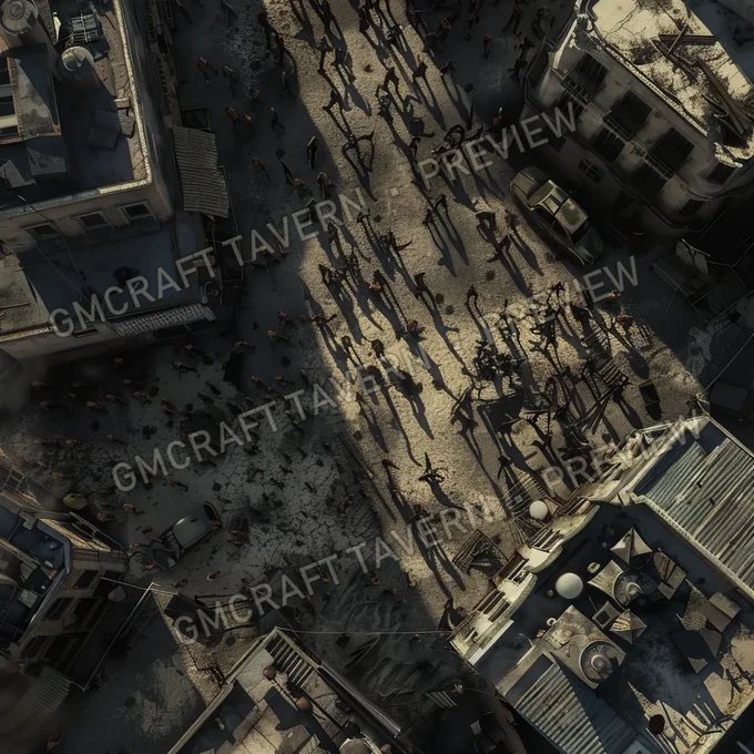 Aperçu de la battlemap Zombie Horde In A City Battl
