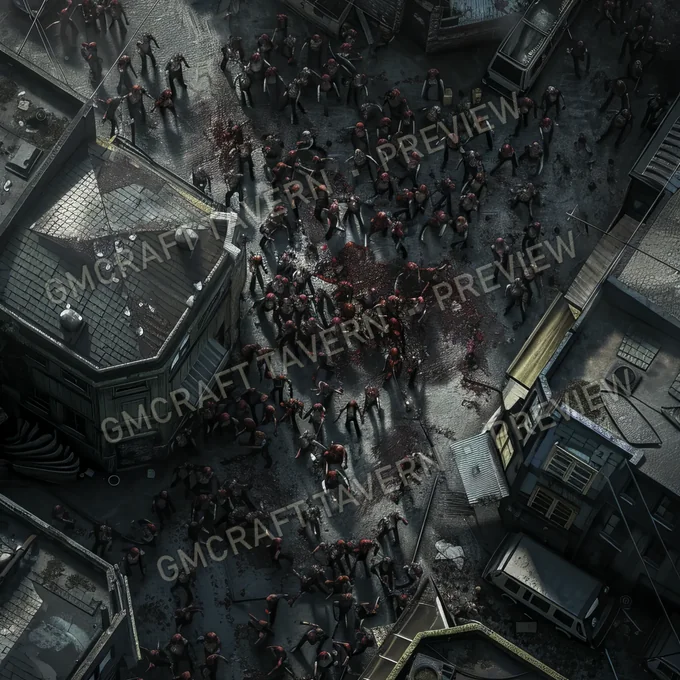 Aperçu de la battlemap Zombie Horde In A City Battl
