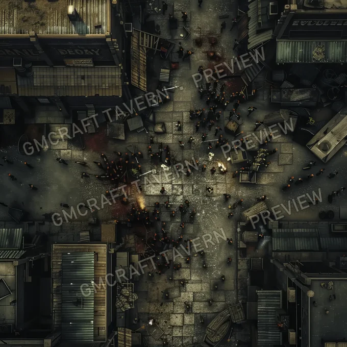 Aperçu de la battlemap Zombie Horde In A City Battl