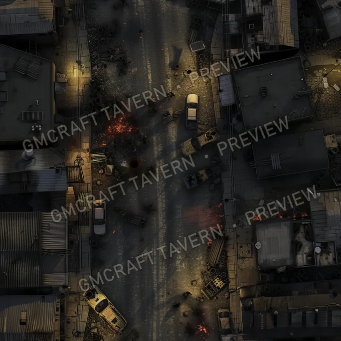Aperçu de la battlemap Zombie Horde In A City Battl