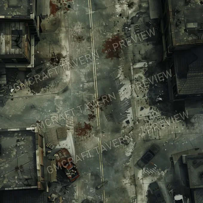Aperçu de la battlemap Zombie Horde In A City Battl