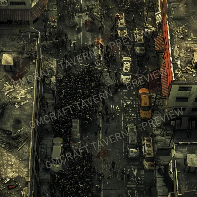 Aperçu de la battlemap Zombie Horde In A City Battl