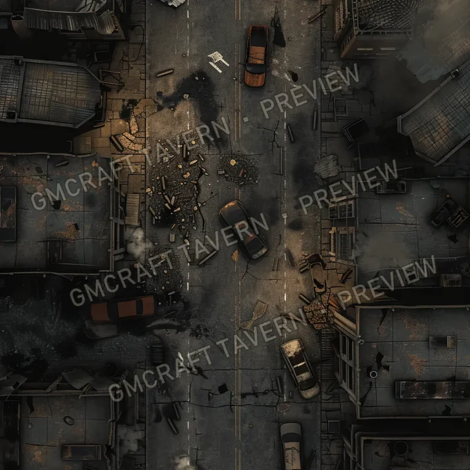 Aperçu de la battlemap Zombie Horde In A City Battl