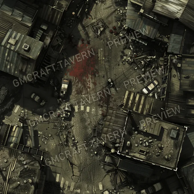 Aperçu de la battlemap Zombie Horde In A City Battl