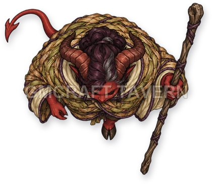 Horned Devils - Druid - swamp hermit top-down token preview