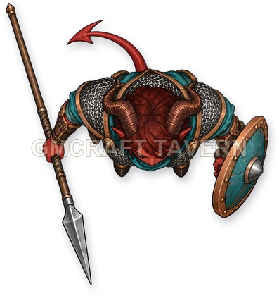 Horned Devils - Fighter - town soldier top-down token preview